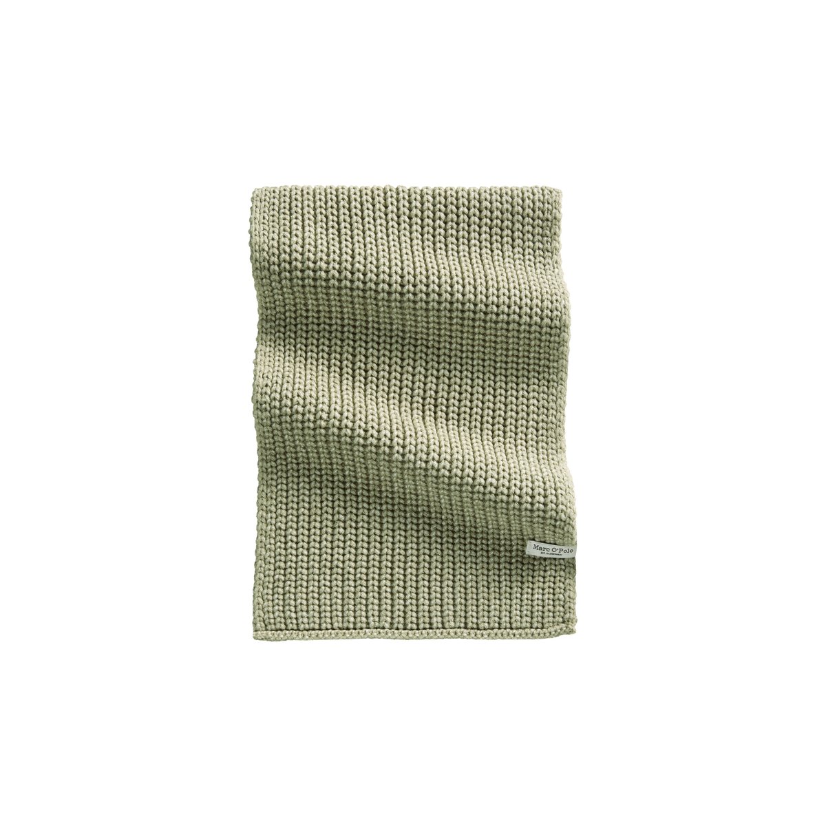 écharpe tricotée en mélange de coton bio vert, MARC O'POLO