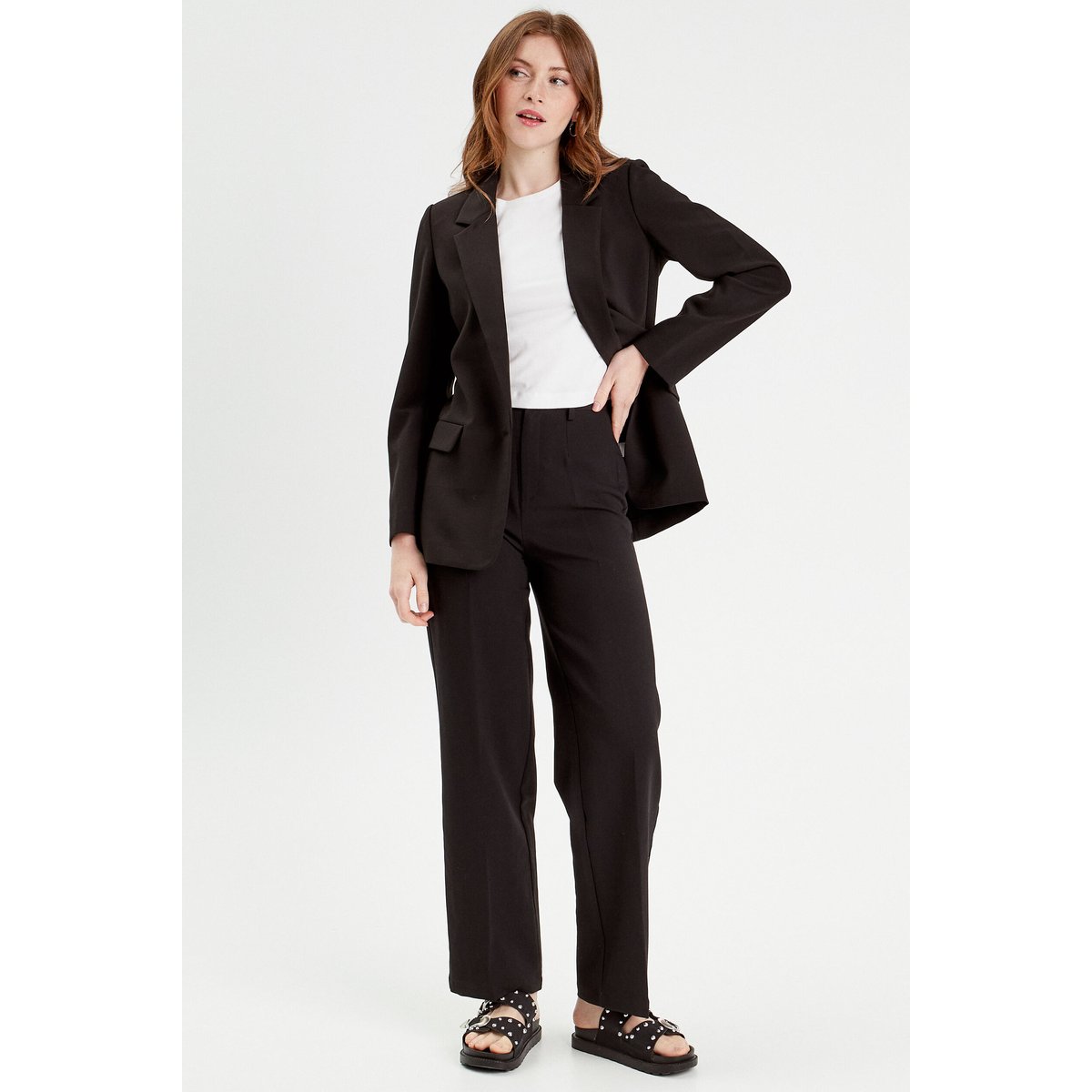 Pantalon city large noir, CACHE CACHE
