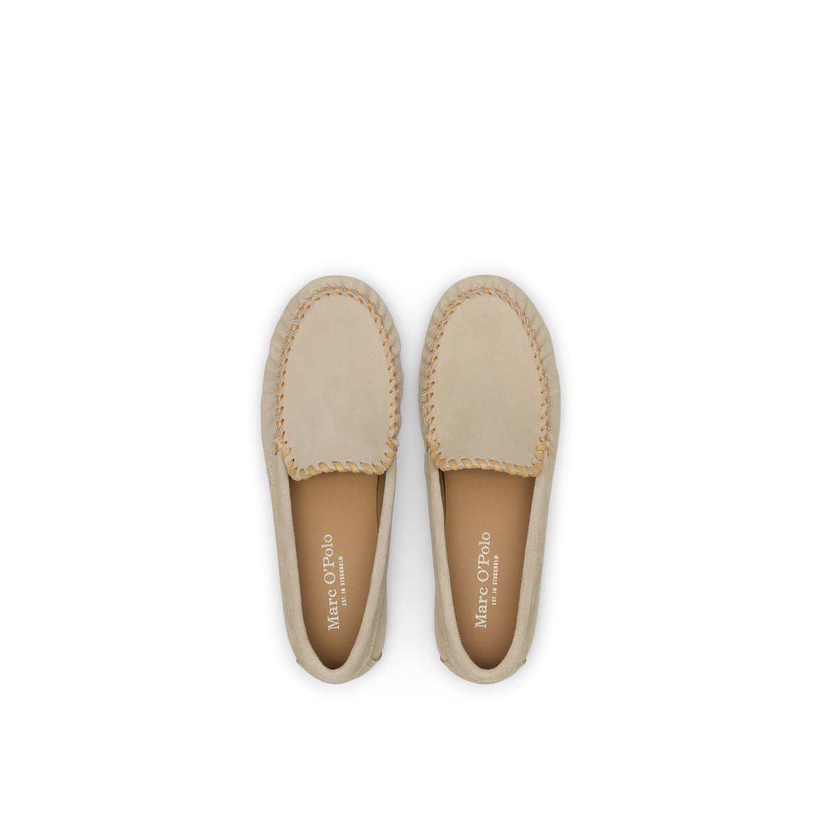 Mocassin modèle Valentina en cuir velours doux marron, MARC O'POLO