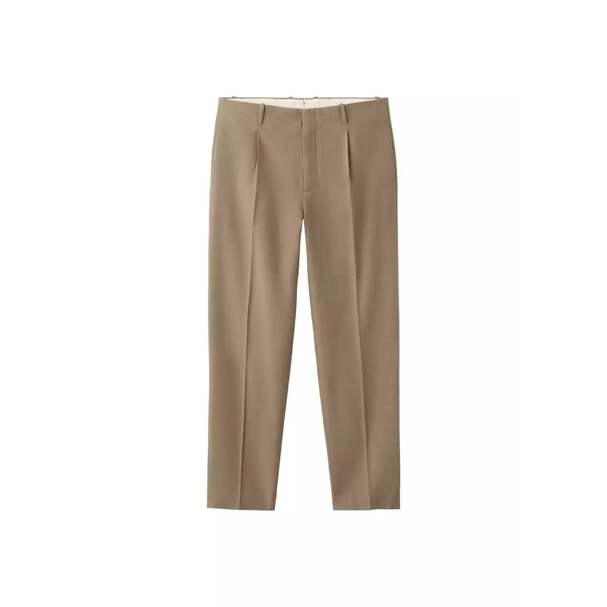 Pantalon regular-fit pinces kaki, MANGO MAN