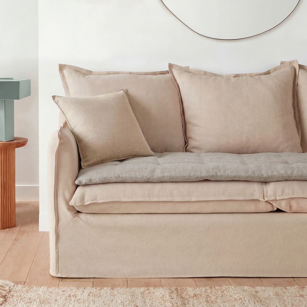 Matelas d'assise en lin, Illo ecru, LA REDOUTE INTERIEURS