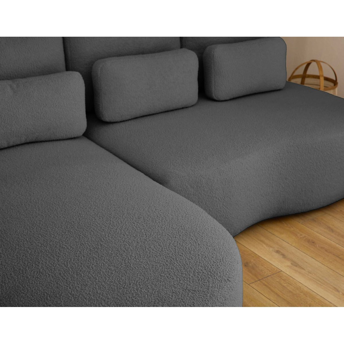 Canapé d'Angle Convertible 4 places - MAHINA gris foncé, BEST MOBILIER