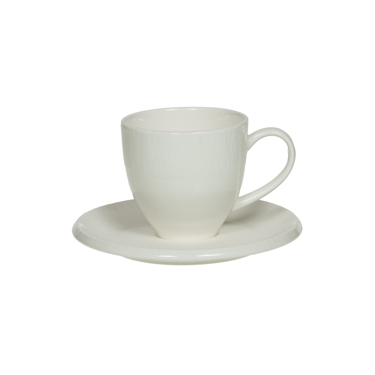 Tasse et soucoupe 22 cl (lot de 6)-ARUM blanc, TABLE PASSION