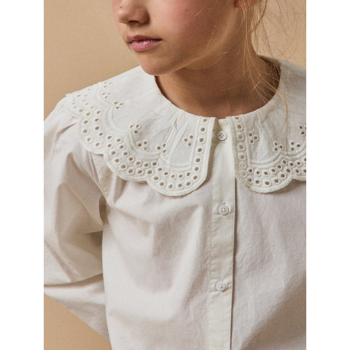 Blouse  maxi col blanc casse, CYRILLUS