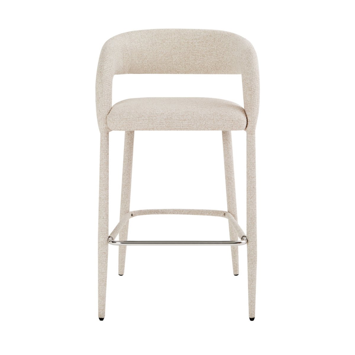 Lot de 2 chaises de bar en tissu H75cm- ROMY beige chiné, DRAWER