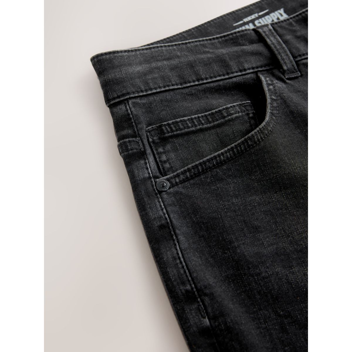 Jean stretch bootcut classique noir délavé, NEXT