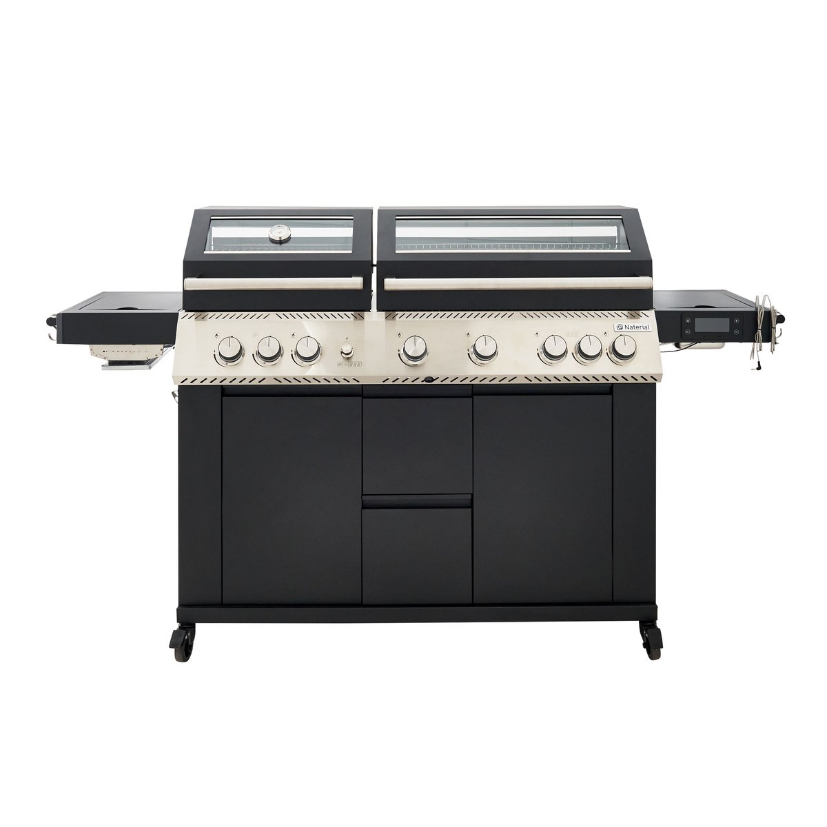 Barbecue en inox, UPSILON noir, NATERIAL