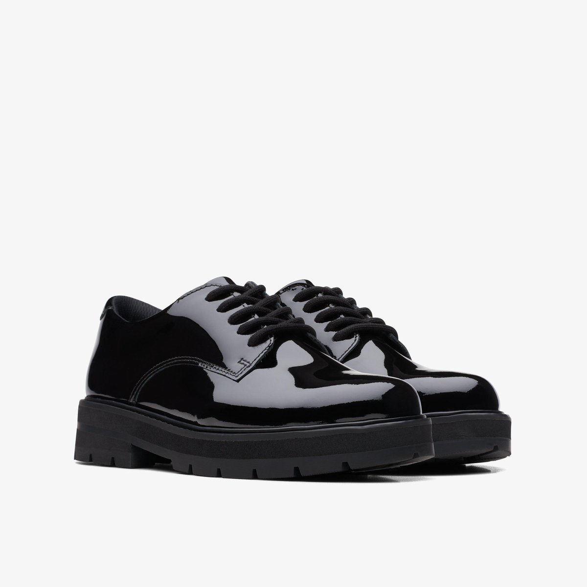 Derbies Cuir Coupe Large PRAGUE LACE O noir, CLARKS