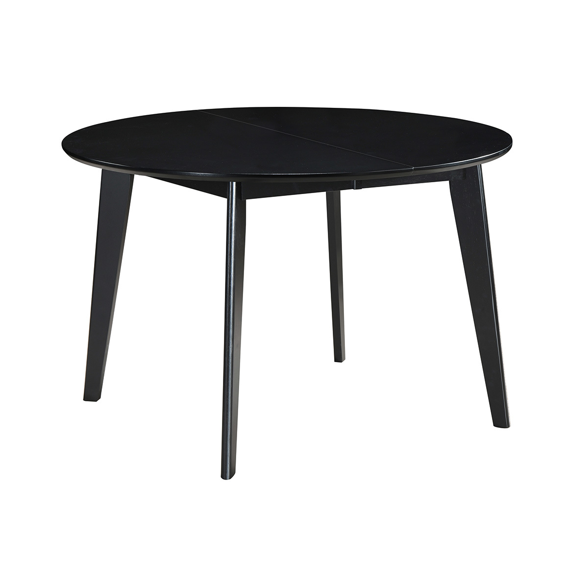 Table à manger ronde extensible finition noyer L120-150 cm LEENA noir, MILIBOO