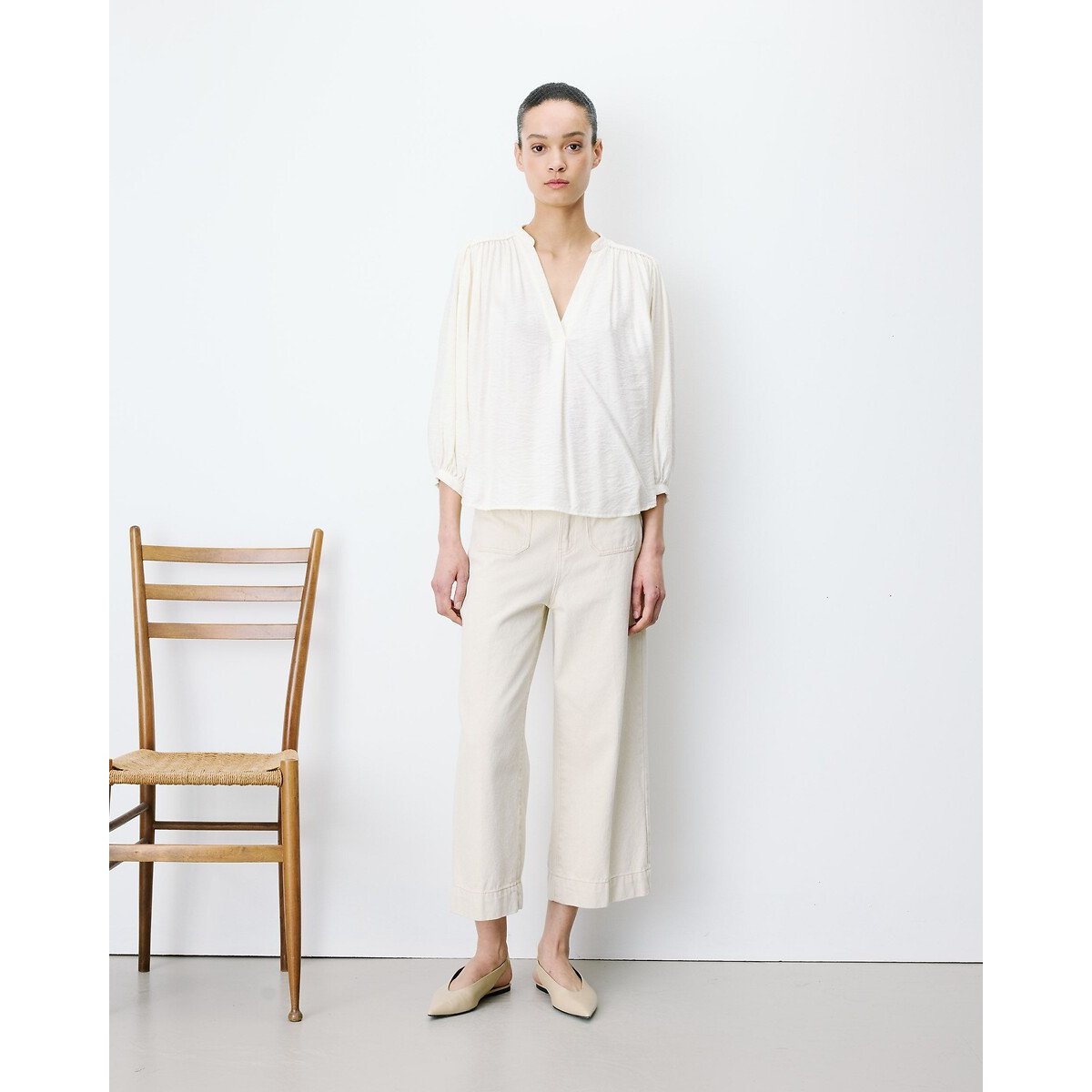 Blouse ample manches 3/4, AURIANE ecru, GRACE & MILA