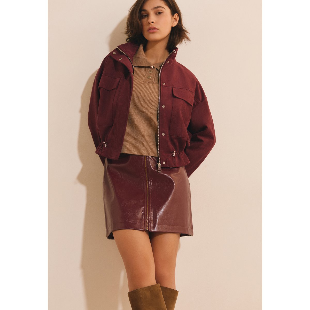 ETAM JUPE VIVIANE - JUPE bordeaux grenat, ETAM