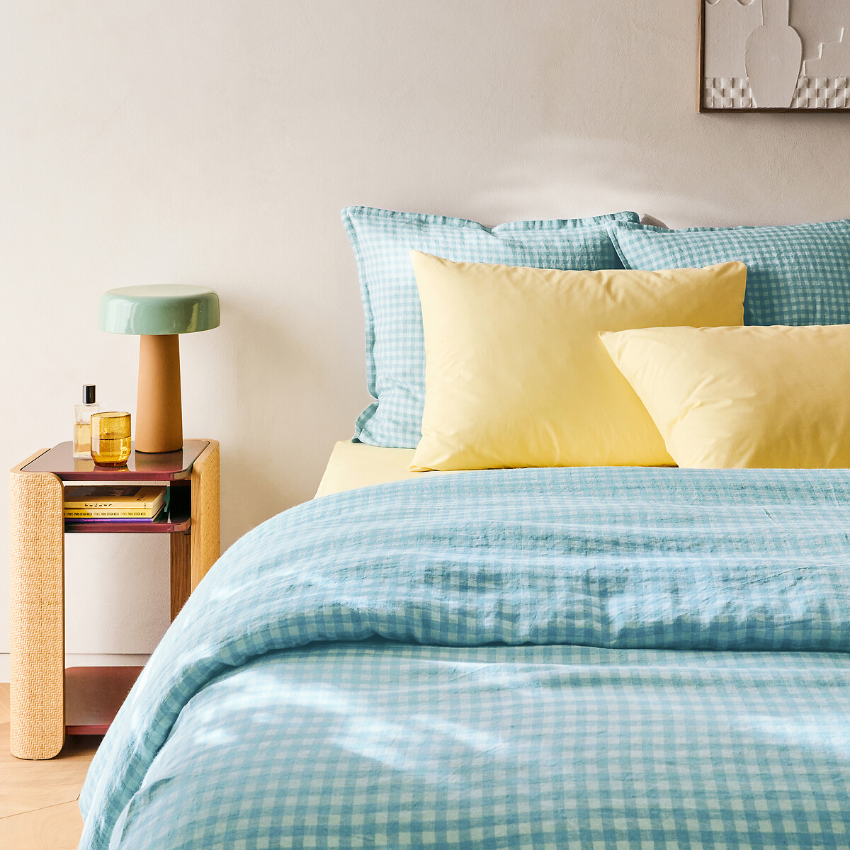 Taie d'oreiller en lin lavé, ACÉLIE BLEU bleu/aqua, LA REDOUTE INTERIEURS