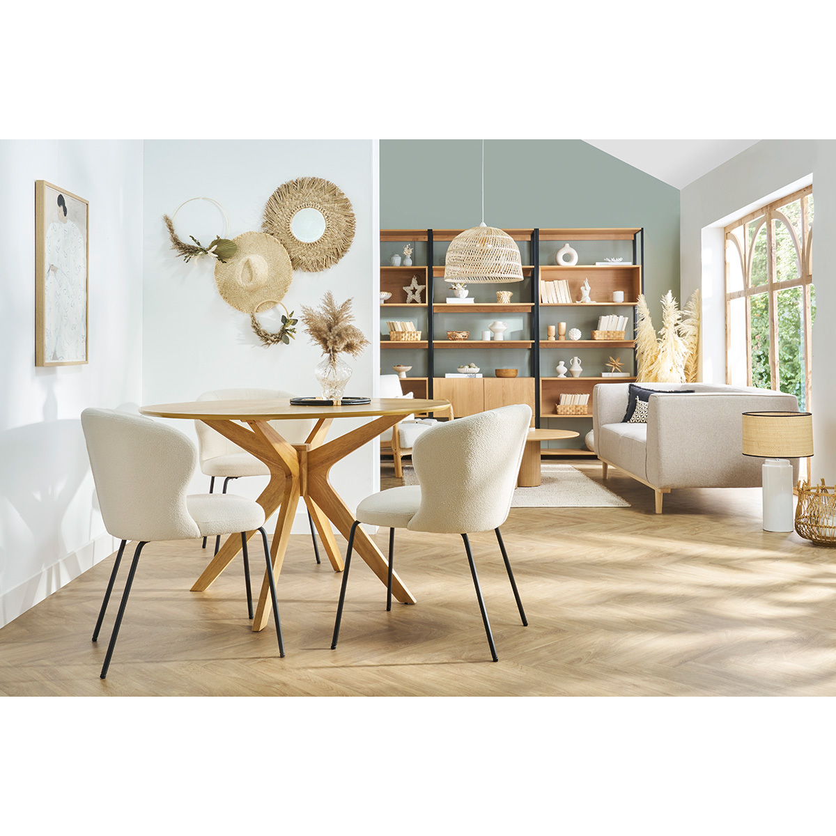 Chaise design pieds métal YDA blanc, MILIBOO