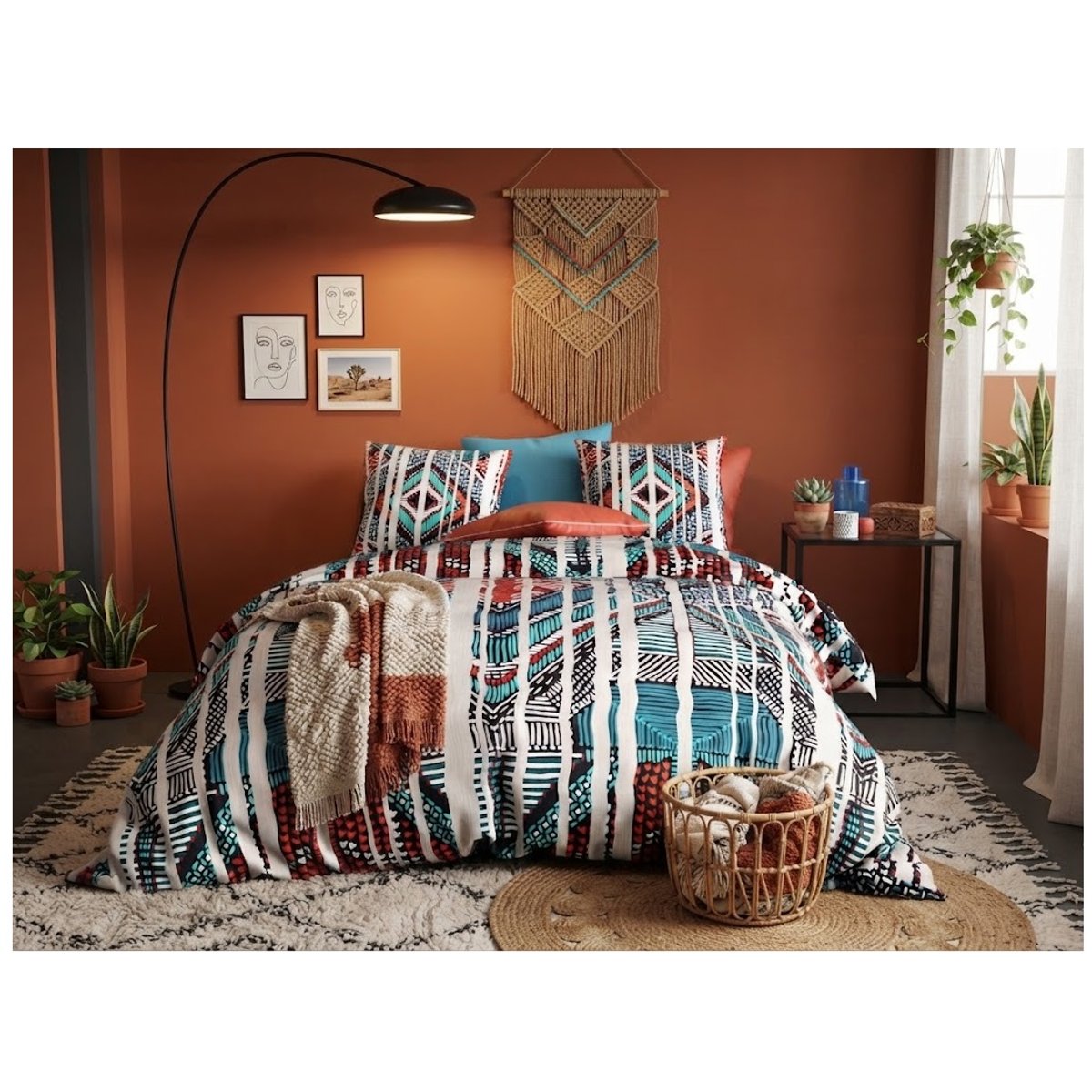 Parure de lit Collection Geomisti bleu, EDEN