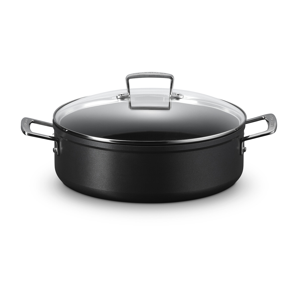 Rondeau Les Forgées avec couvercle en verre noir, LE CREUSET