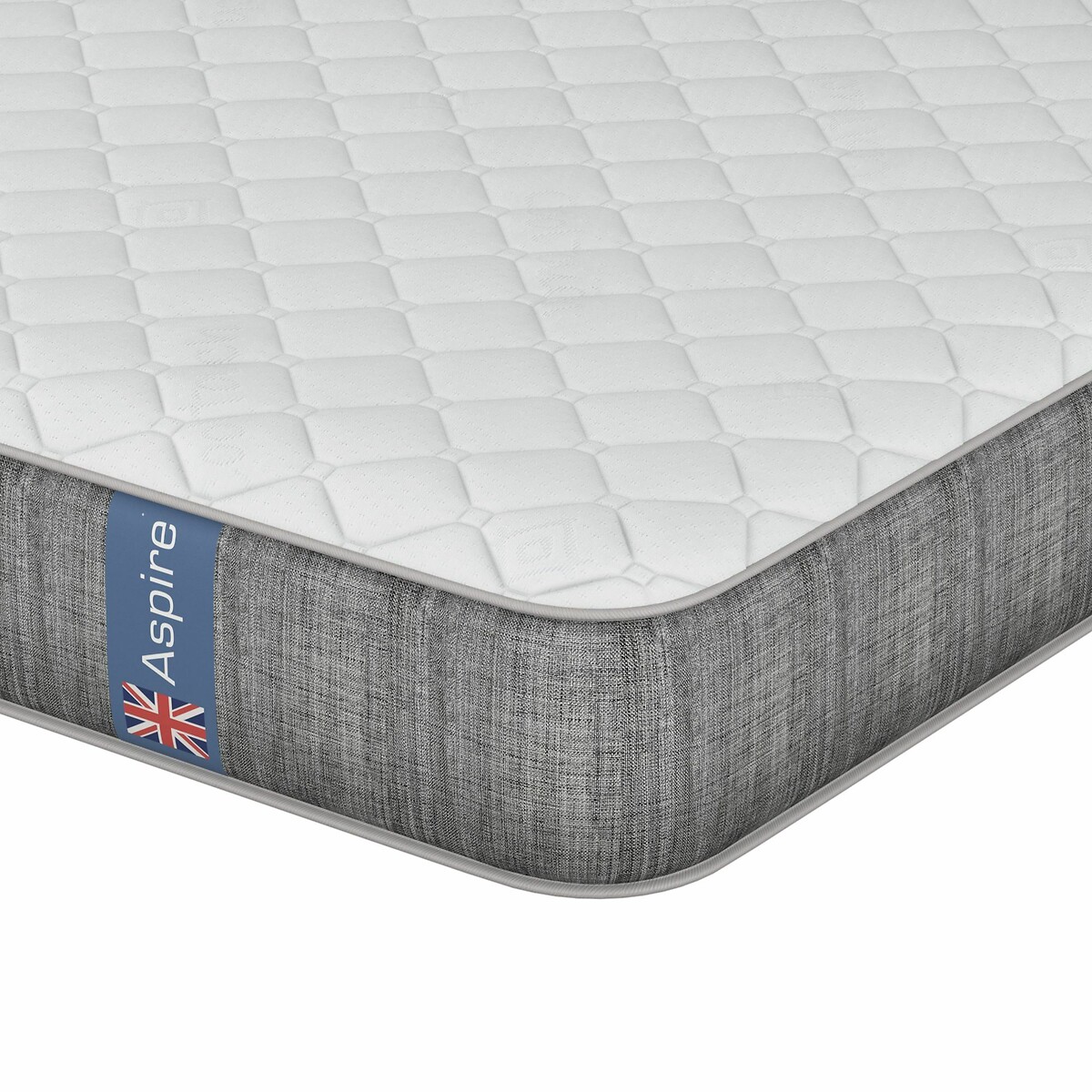 Kids Pocket Sprung Memory Foam Hybrid Mattress with OEKO-TEX Fabric white, ASPIRE
