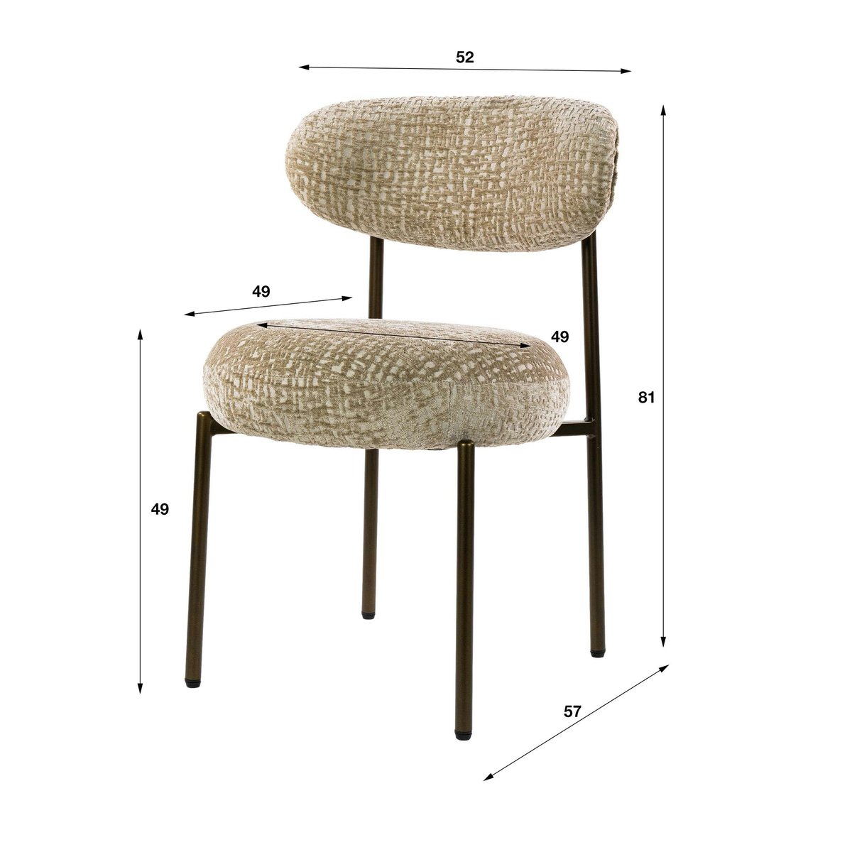 Lot de 2 chaises de table CREEK sable texturé, PIER IMPORT