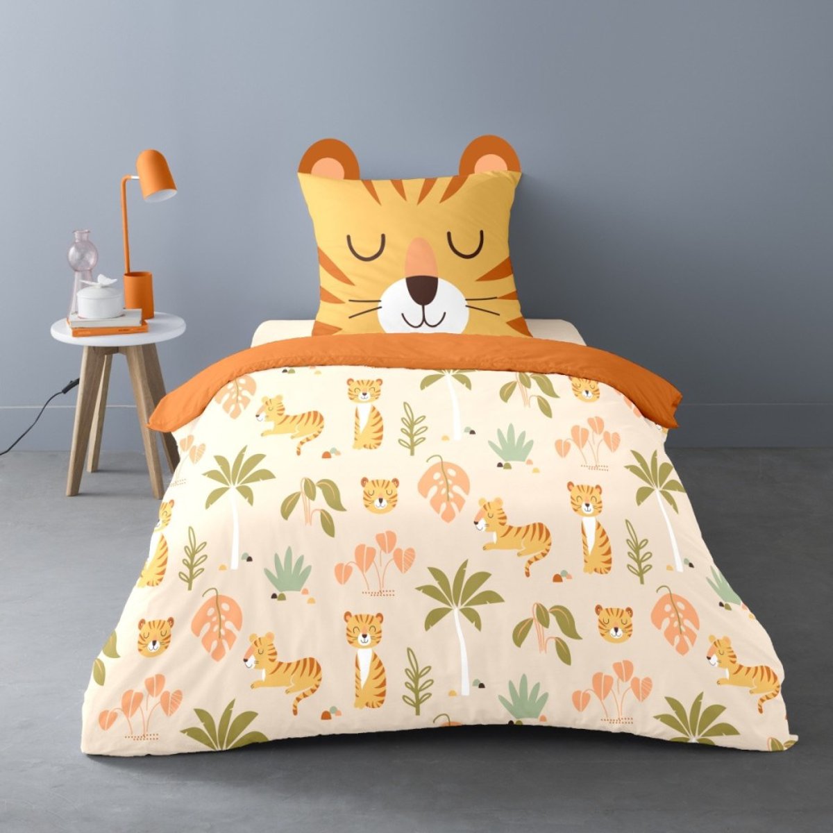 Housse de couette 140x200 César + 1 taie 100% coton color, DECORATIE