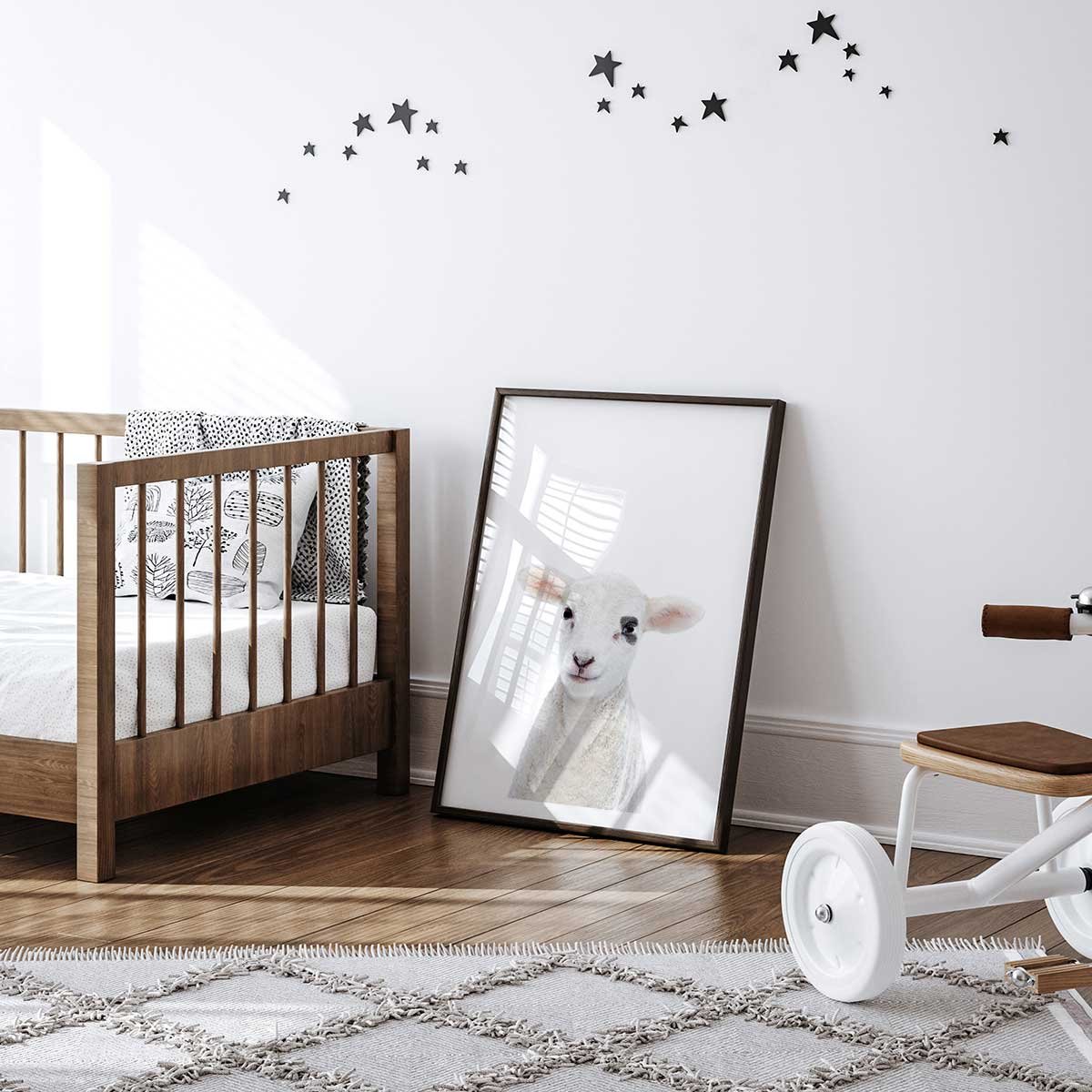 Affiche enfant bébé agneau affiche seule, HEXOA