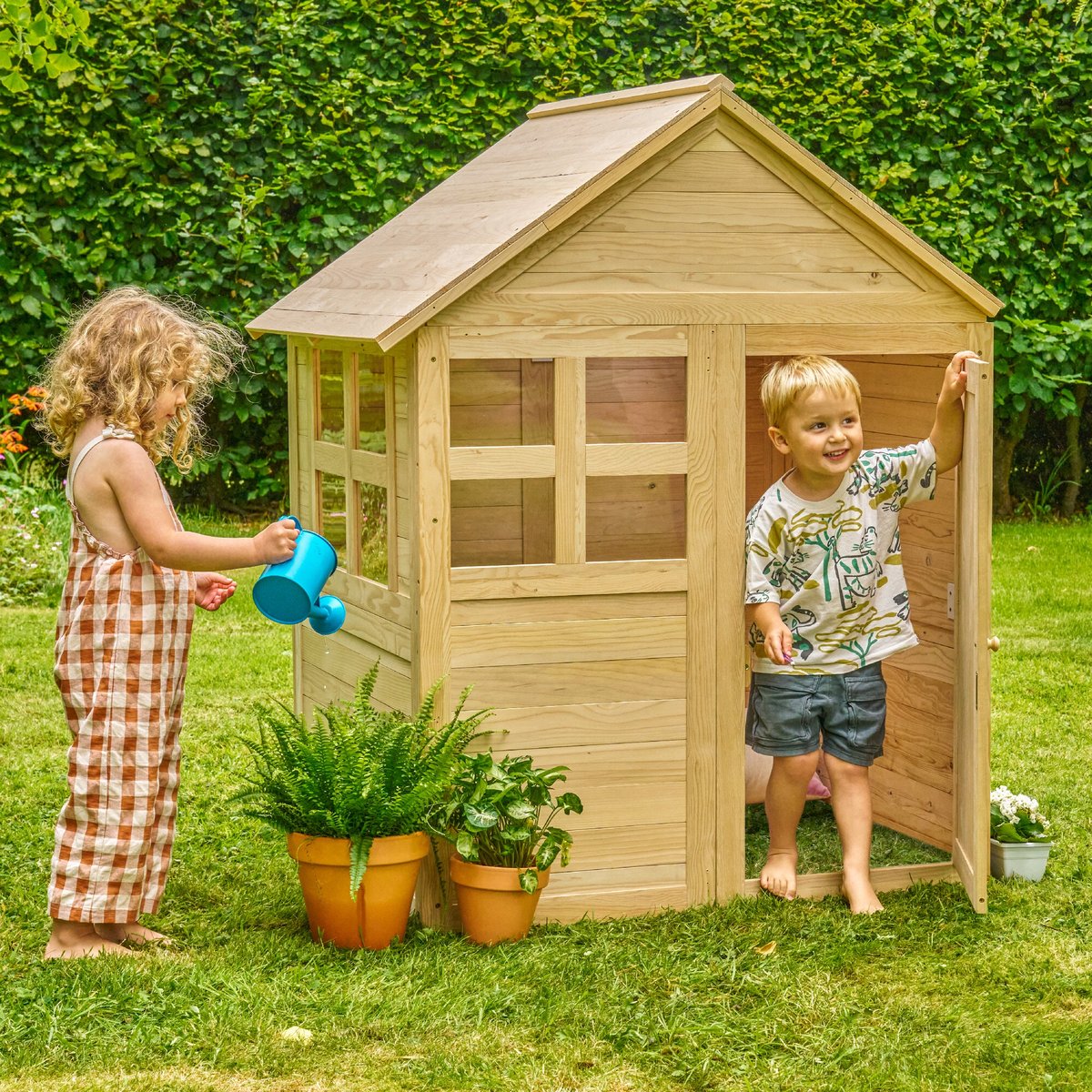 Maisonnette cabane enfant BOUTON D'OR COTTAGE marron, TP TOYS