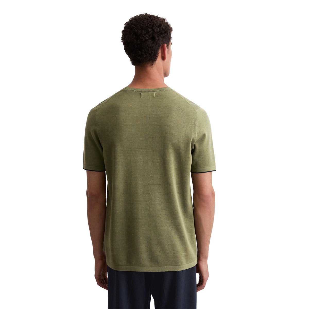 T-shirt en maille fine Travel Collection en pur coton bio vert clair, MARC O'POLO