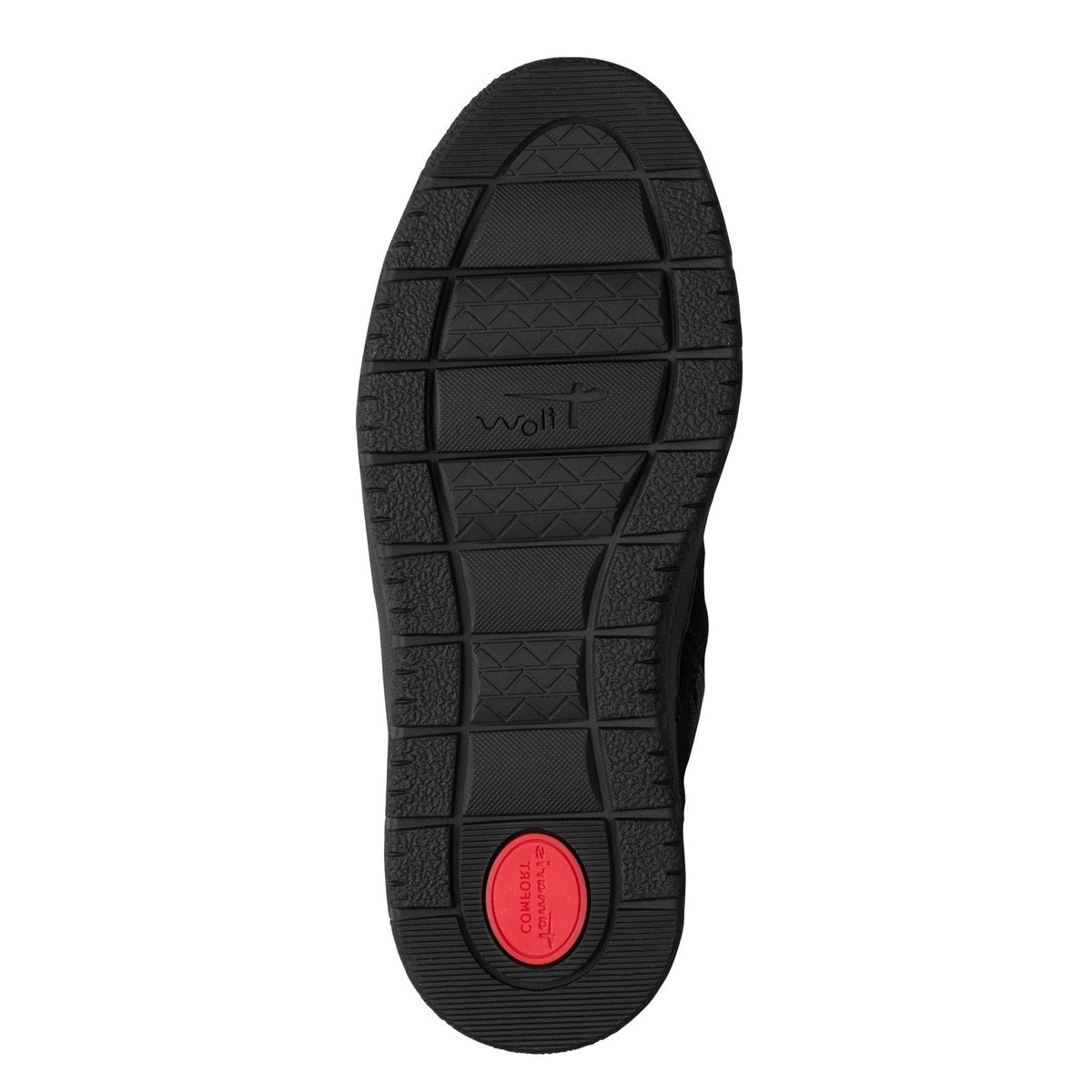 Bottine en cuir noir, TAMARIS