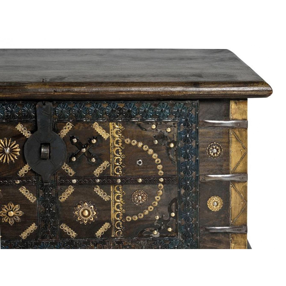Coffre bronze marron, DECORATION D’AUTREFOIS