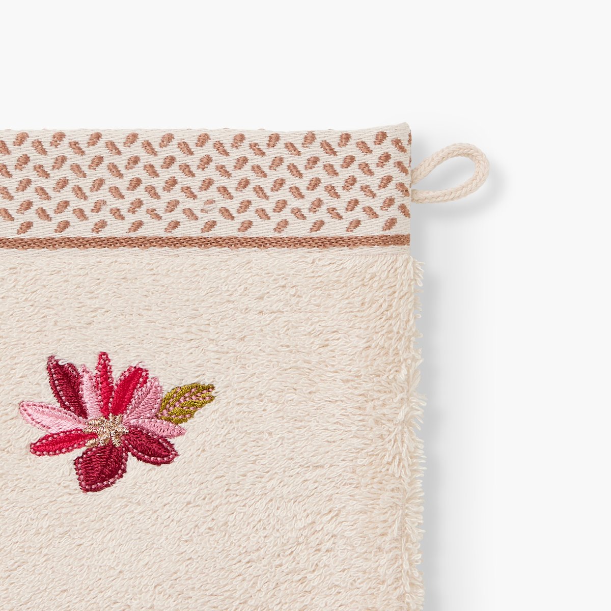 Gant de toilette coton et viscose de bambou SOLARA sable, CARRE BLANC