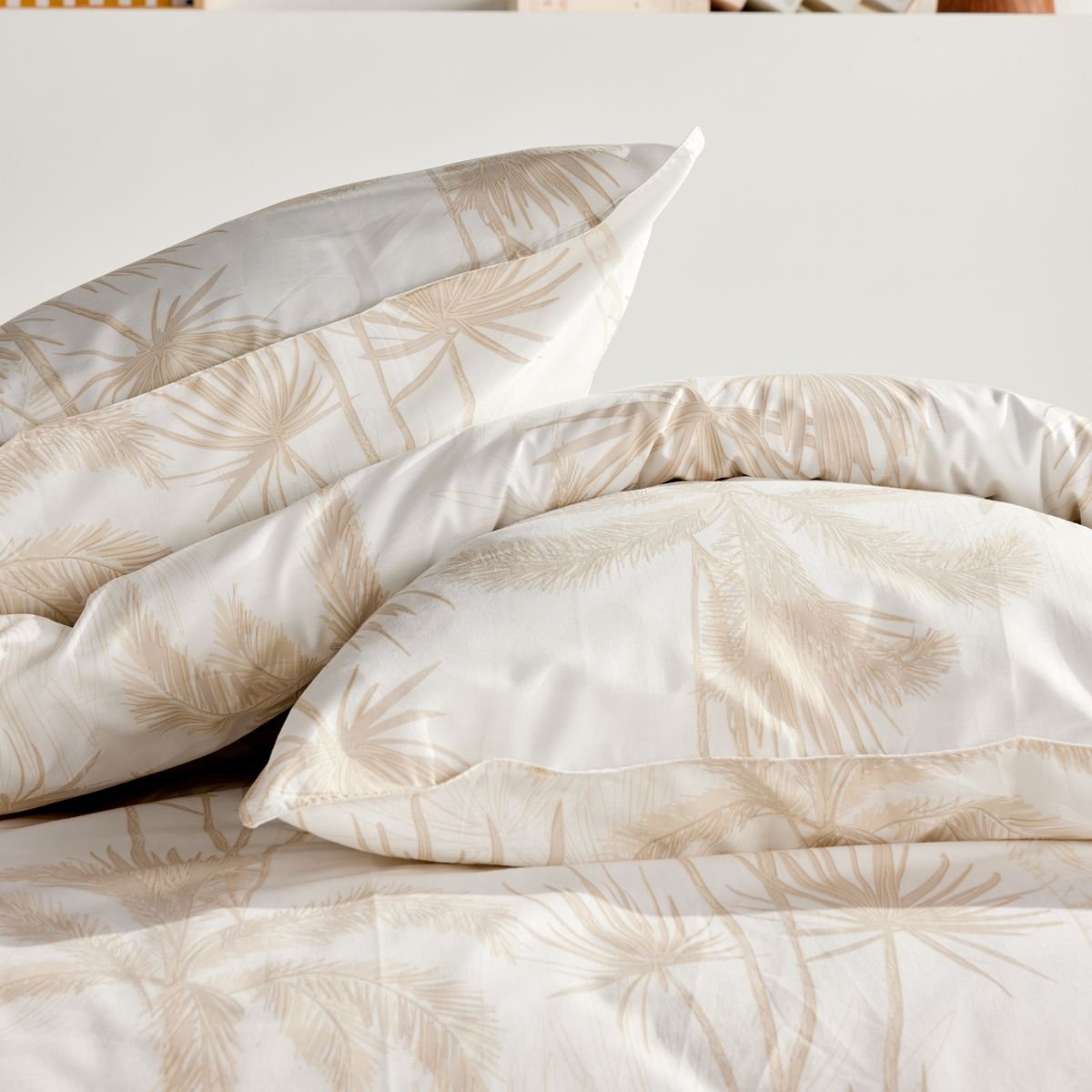 Parure de lit imprimé Floral coton SUNSHINE GANET blanc, TODAY