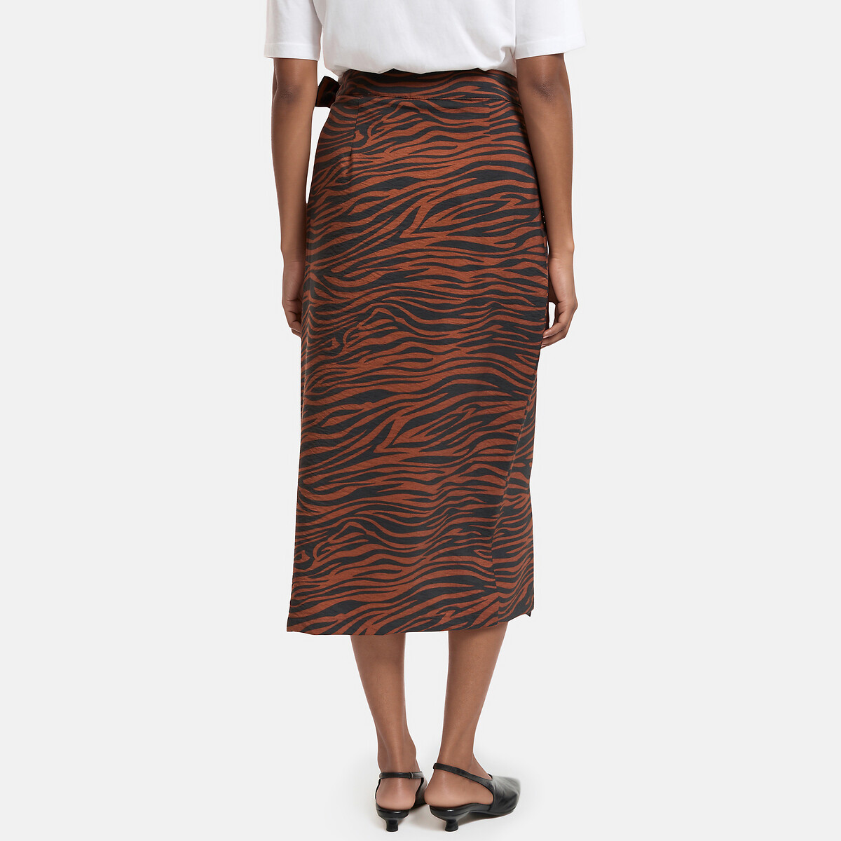 Jupe midi fluide, imprimé zébré imprimé zèbre, LA REDOUTE COLLECTIONS