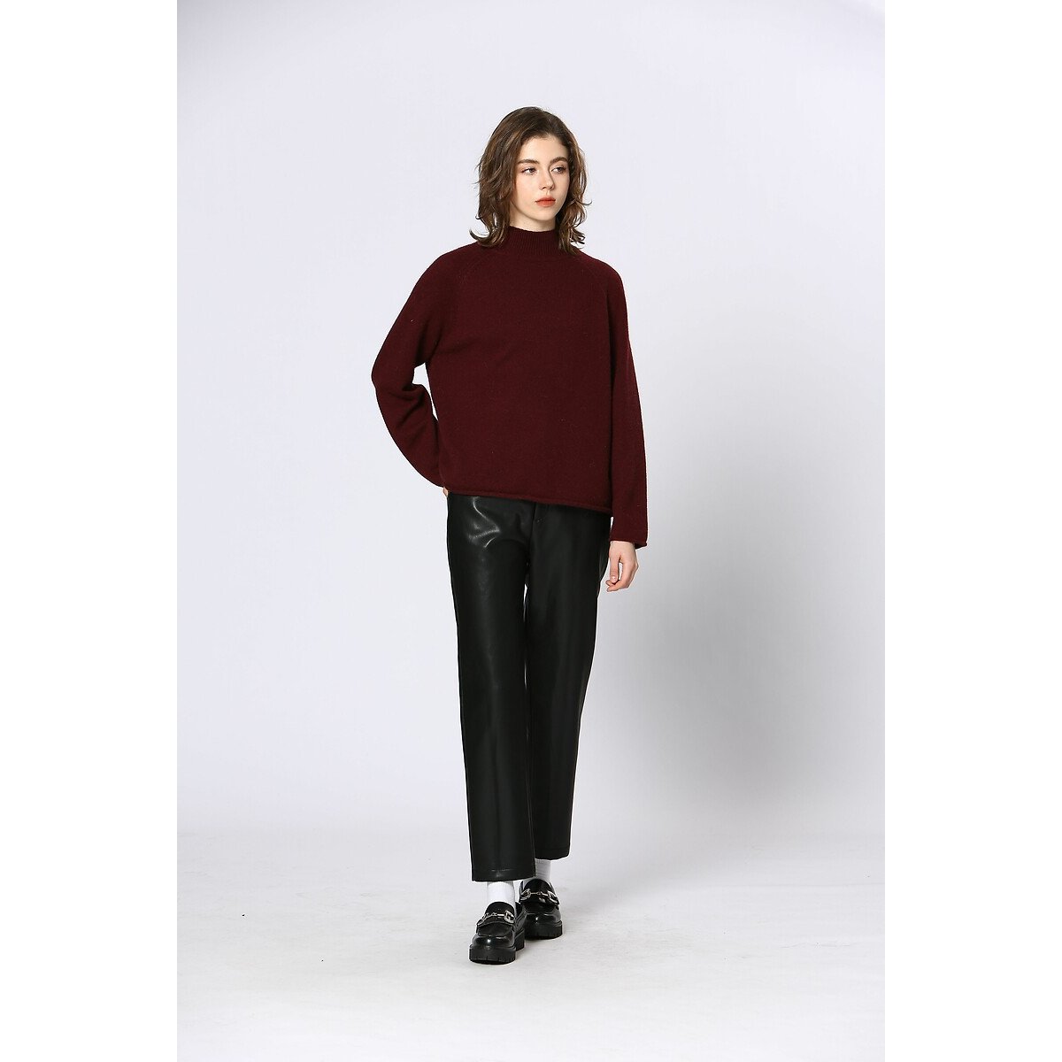 High Neck Jumper burgundy, SEE U SOON
