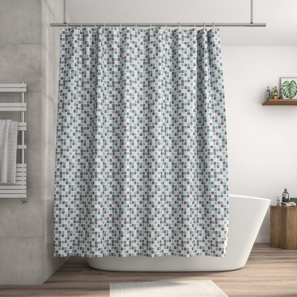 Rideau de douche en polyester, MOSAIC multicouleur, SENSEA