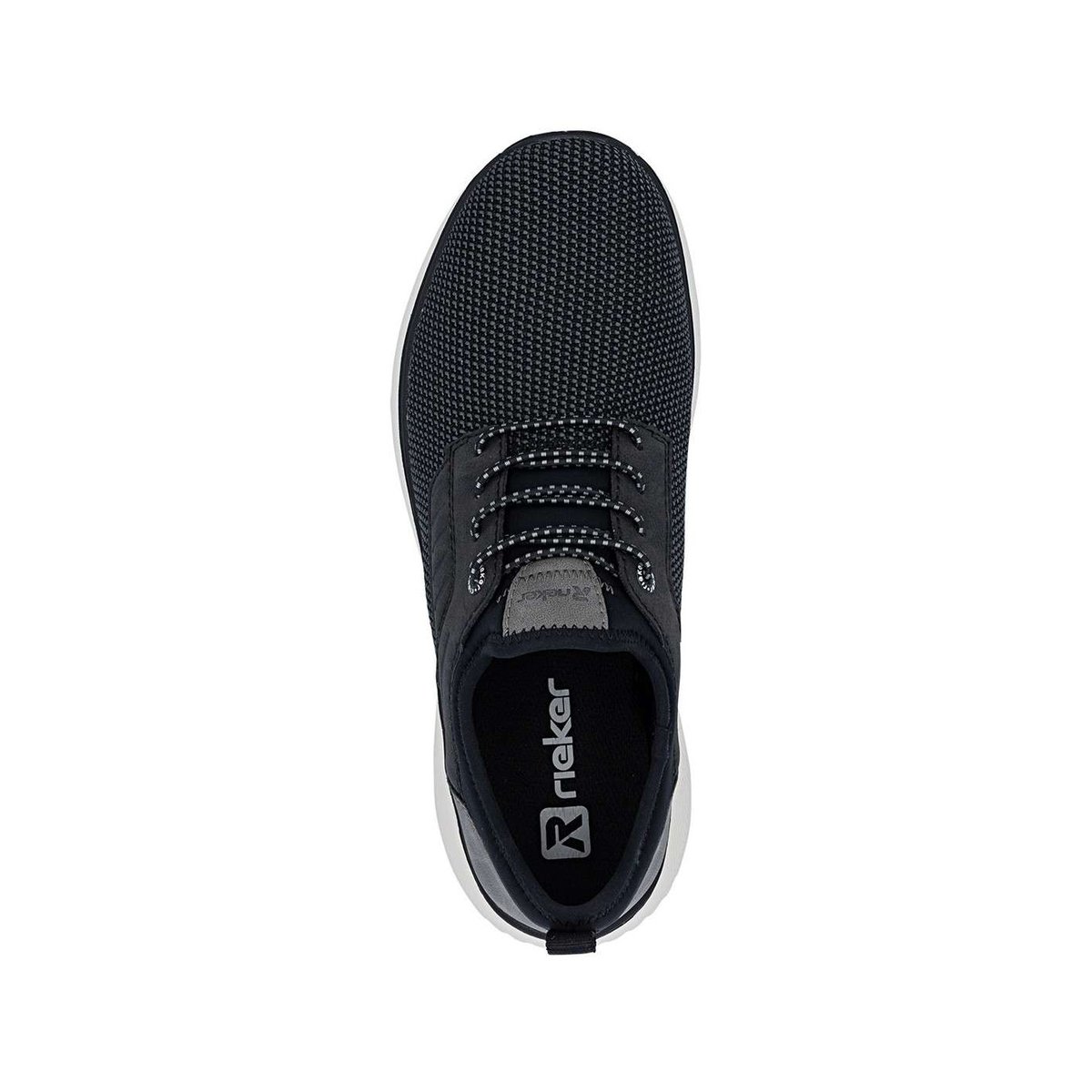 Sneakers noires à talon plat avec une languette d'aisance à l'arrière noir, RIEKER