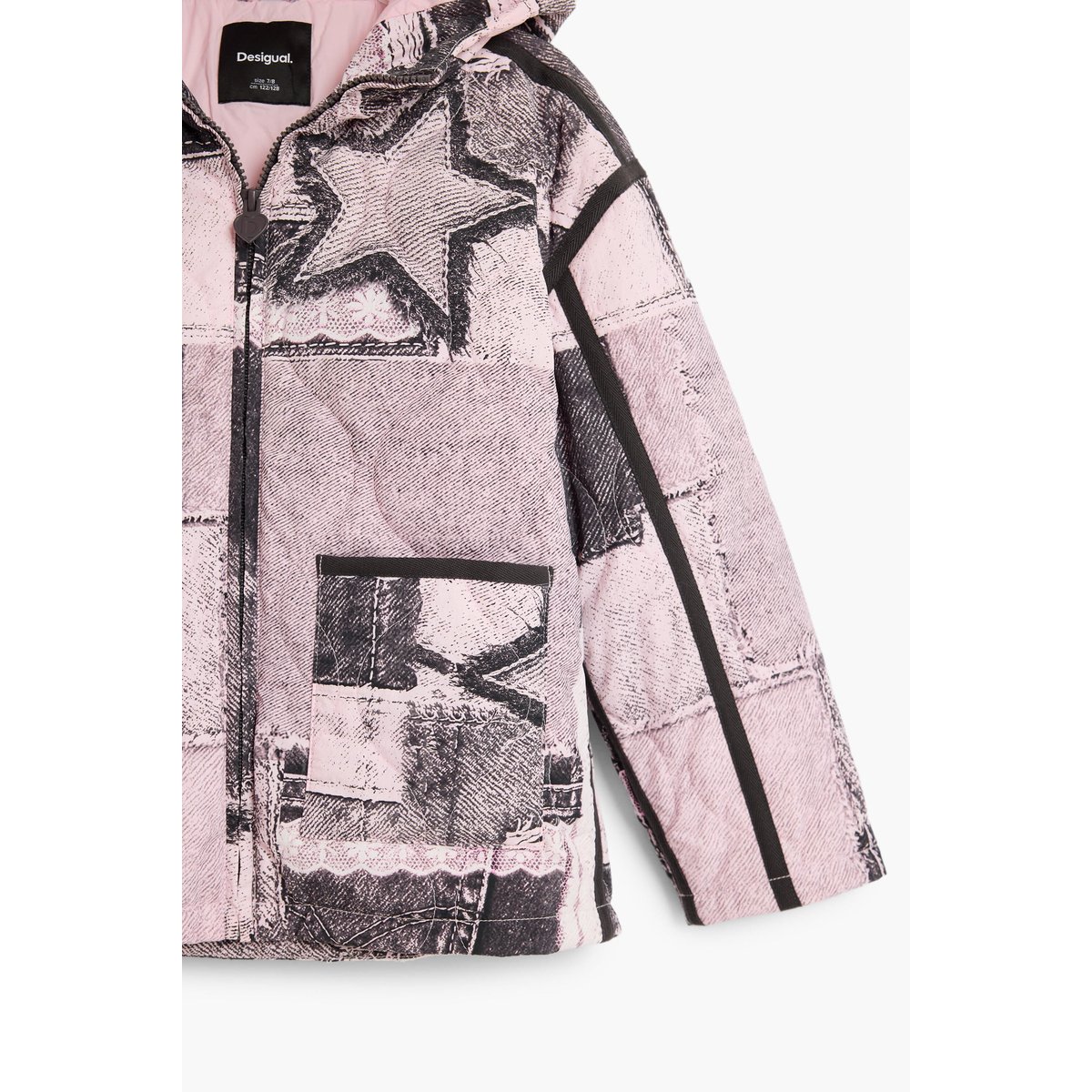 Veste à capuche collage noir, DESIGUAL