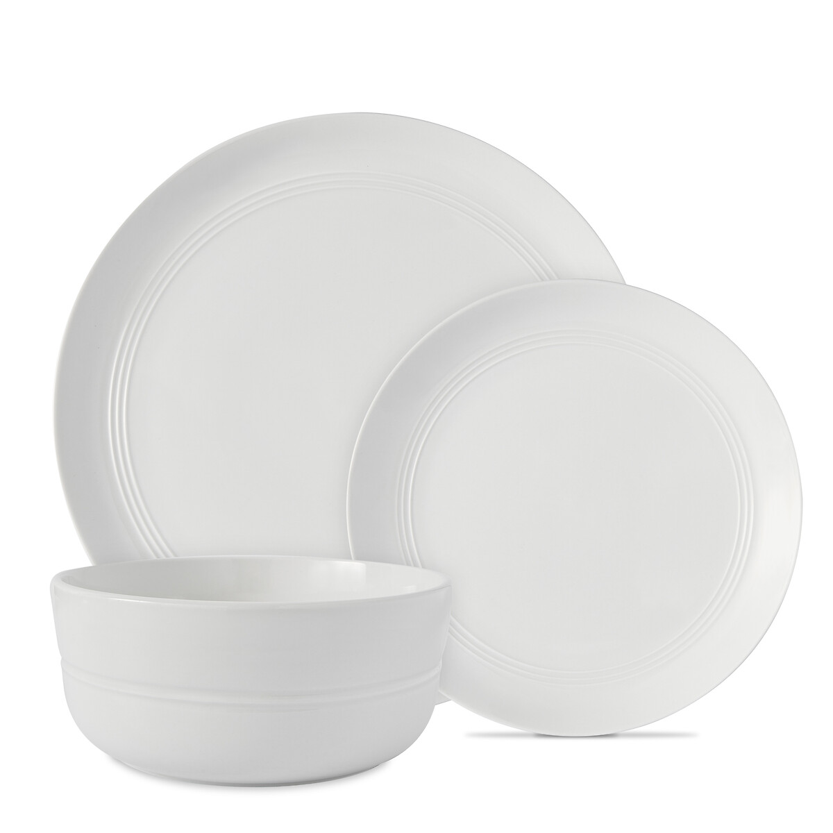 12-Piece White Dinner Set white, TOWER