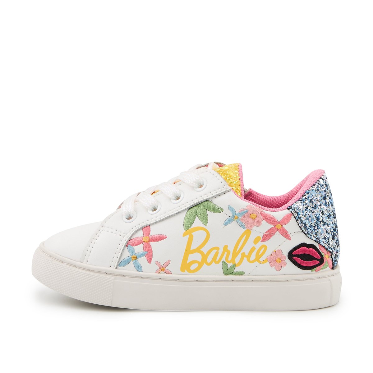 Baskets Enfant En Cuir Mini Simone Barbie Fun In The Sun blanc, BONS BAISERS