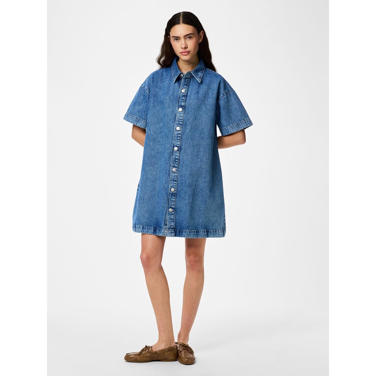 Mini-Robe medium blue denim, PIECES