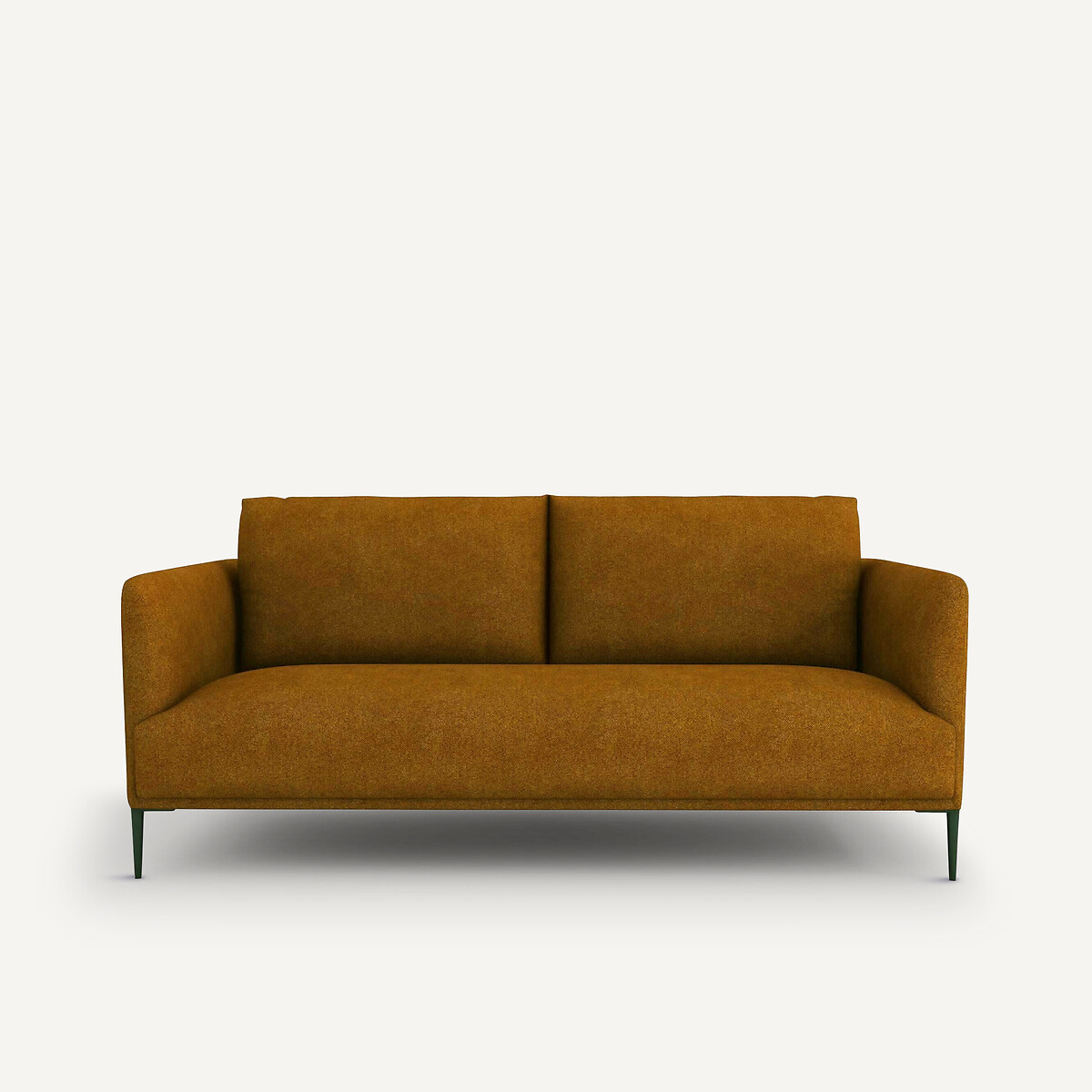 3- of 4-zits zetel in gemêleerde gevlochten stof Oscar, ontwerp Emmanuel Gallina amber honing, AM.PM X EMMANUEL GALLINA