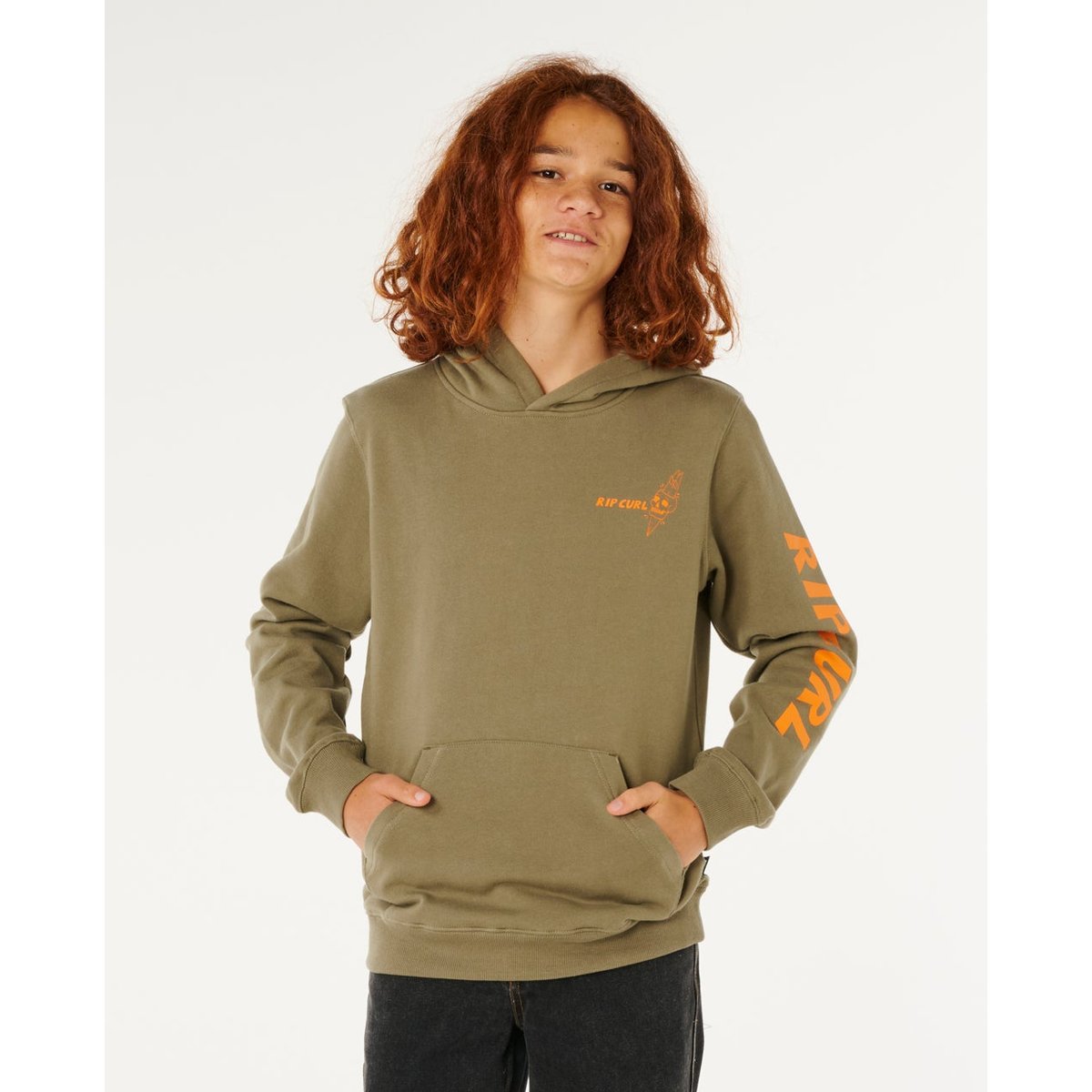 Sweat à capuche Eternal Shred Art garçon vert surplus, RIP CURL