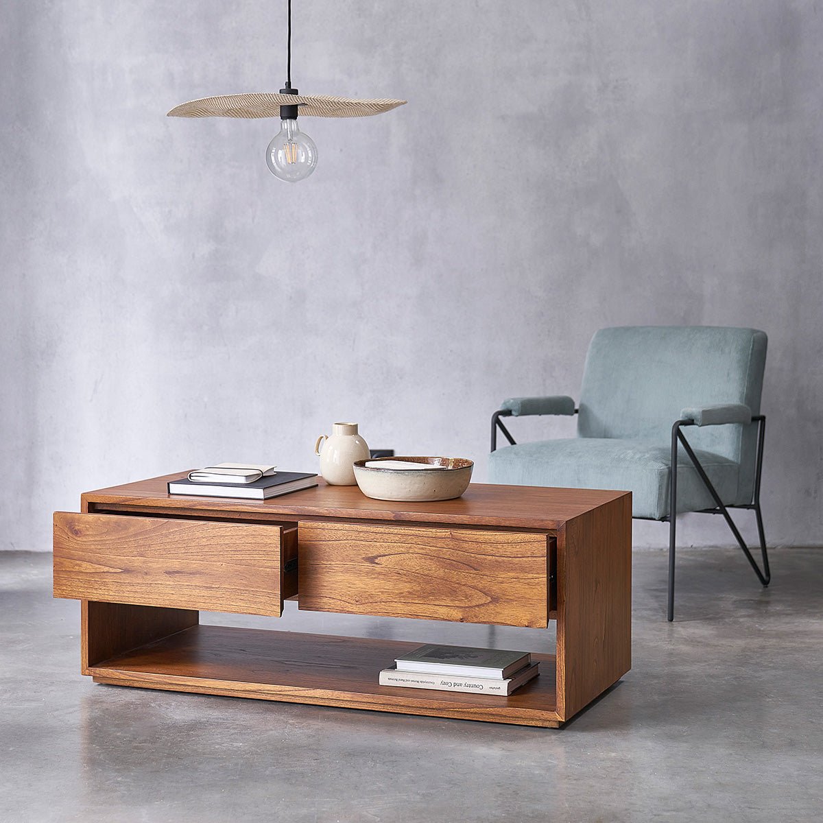 Table basse en mindi massif TILO marron, BERAH GETAH