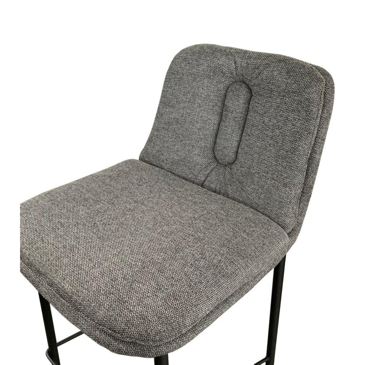 2 Tabourets de Bar en Tissu et Acier - MGM gris foncé, MATHI DESIGN