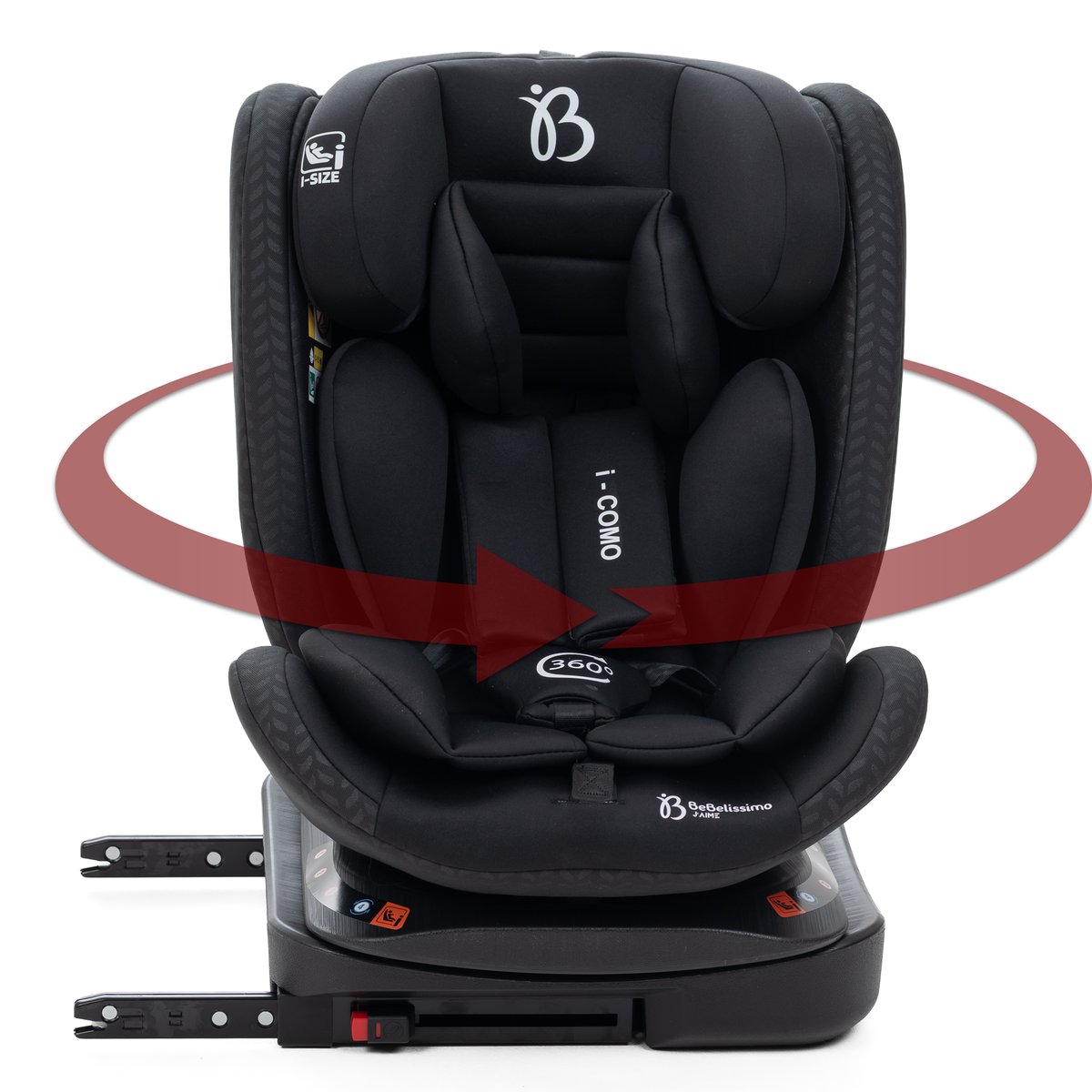 Bebelissimo - Siège auto Isofix - pivontant 360 ° - 40-150 cm - 0-36kg i- COMO noir couleur unique, BEBELISSIMO J'AIME