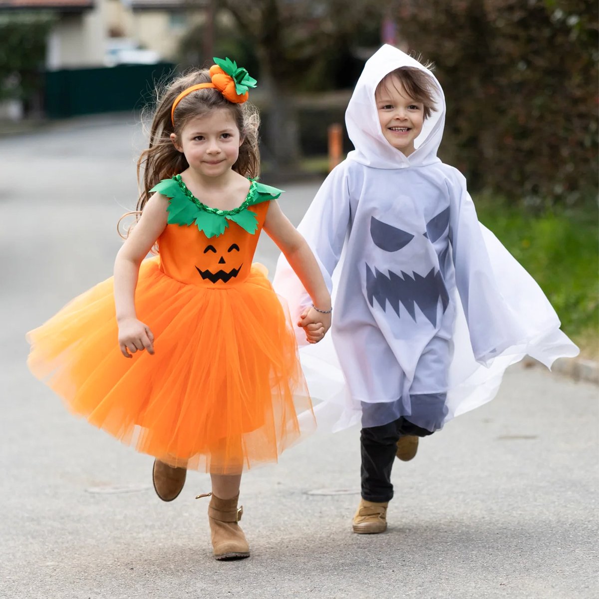 Déguisement enfant poncho à capuche fantôme Halloween blanc, GREAT PRETENDERS
