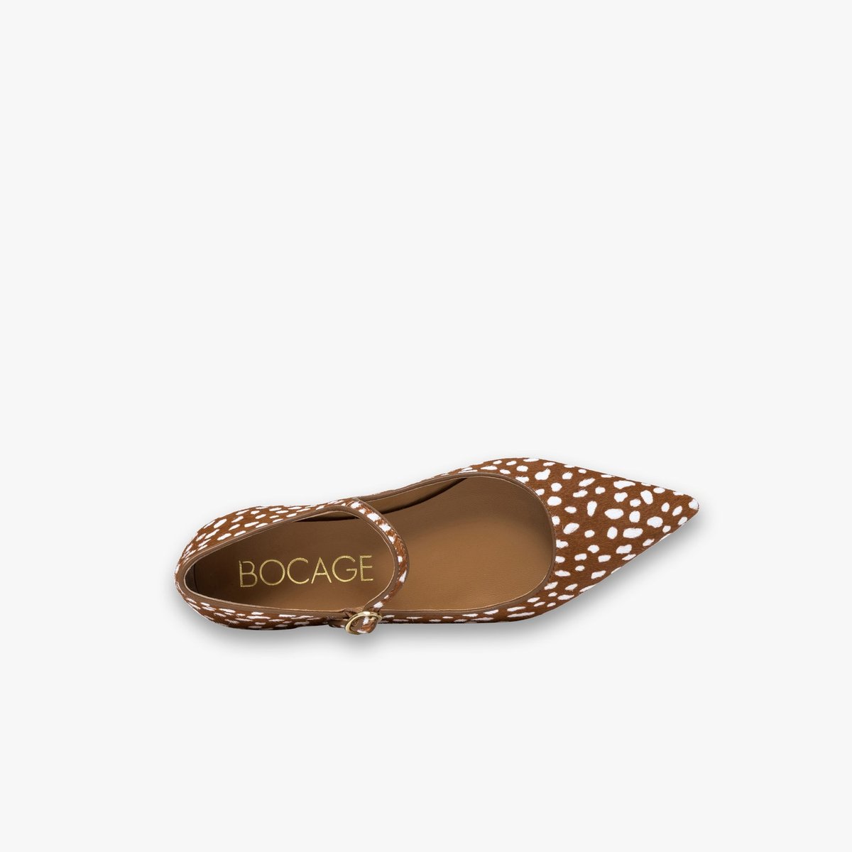 Ballerine en cuir BICHETTE camel camel/beige, BOCAGE