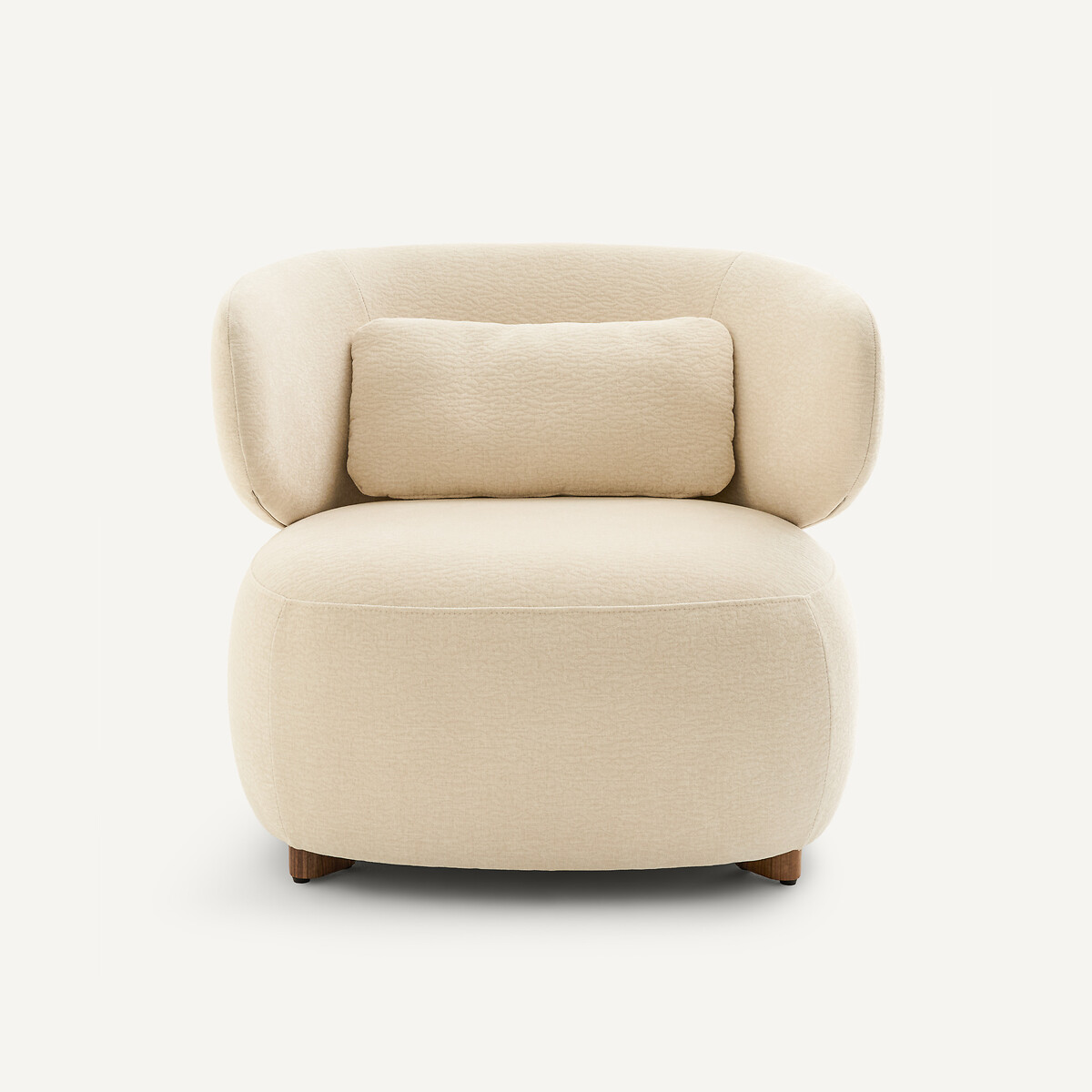 Fauteuil en velours reliefé, MODALIE, design Emmanuel Gallina ecru, EMMANUEL GALLINA X AM.PM
