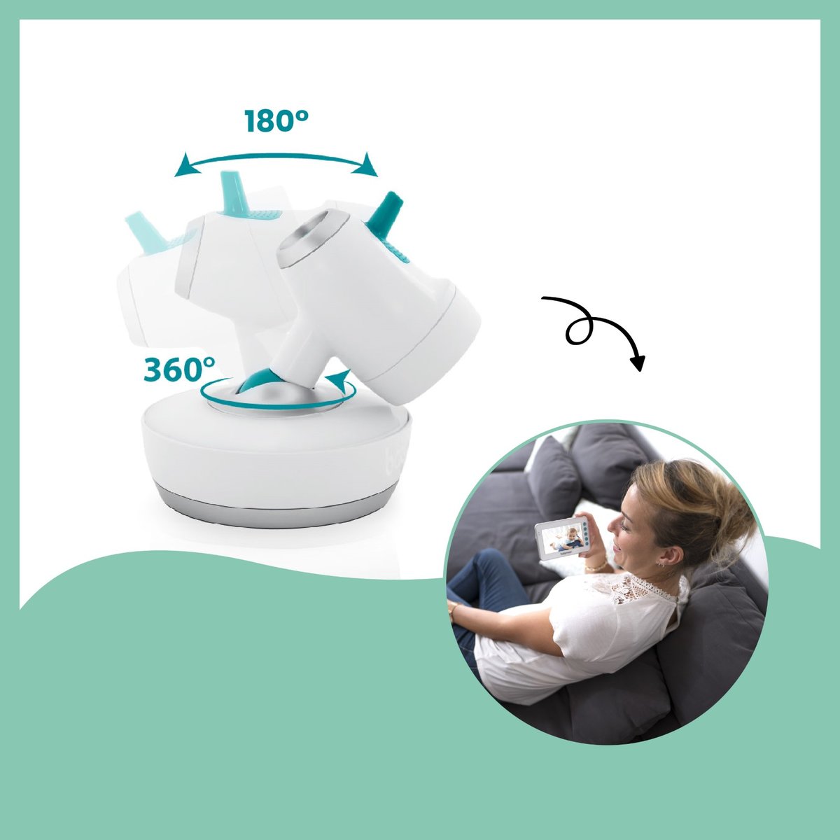 Caméra additionnelle babyphone YOO Moov blanc, BABYMOOV