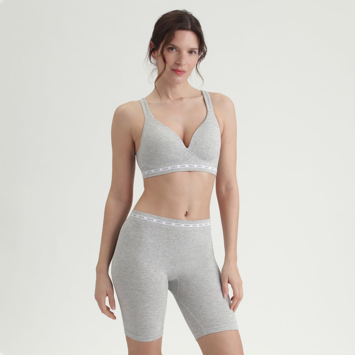 Soutien-gorge côtelé sans couture Icons Seamless gris chiné, DIM