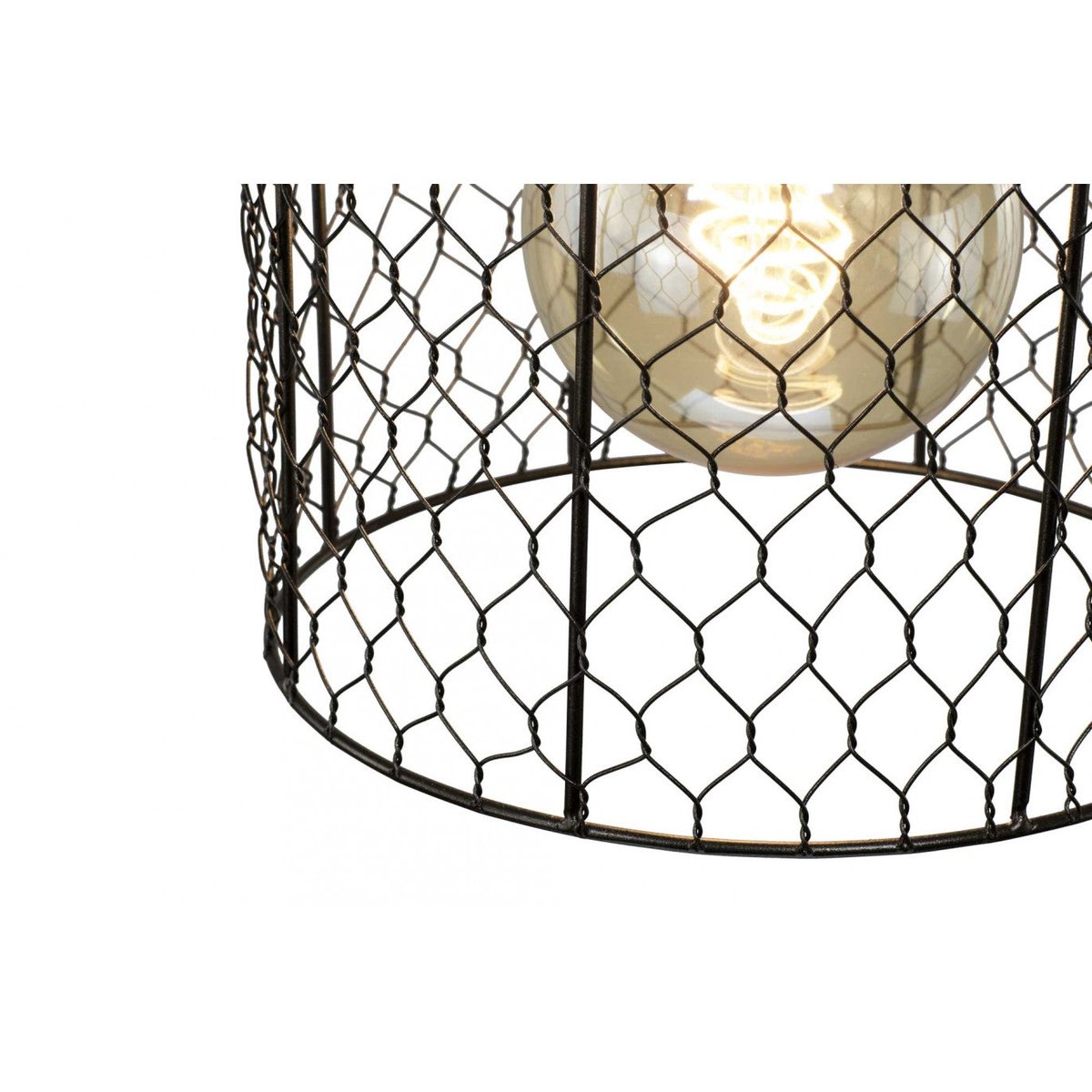 Suspension cloche en métal grillagé, CLOCHINE gris anthracite, C-CREATION