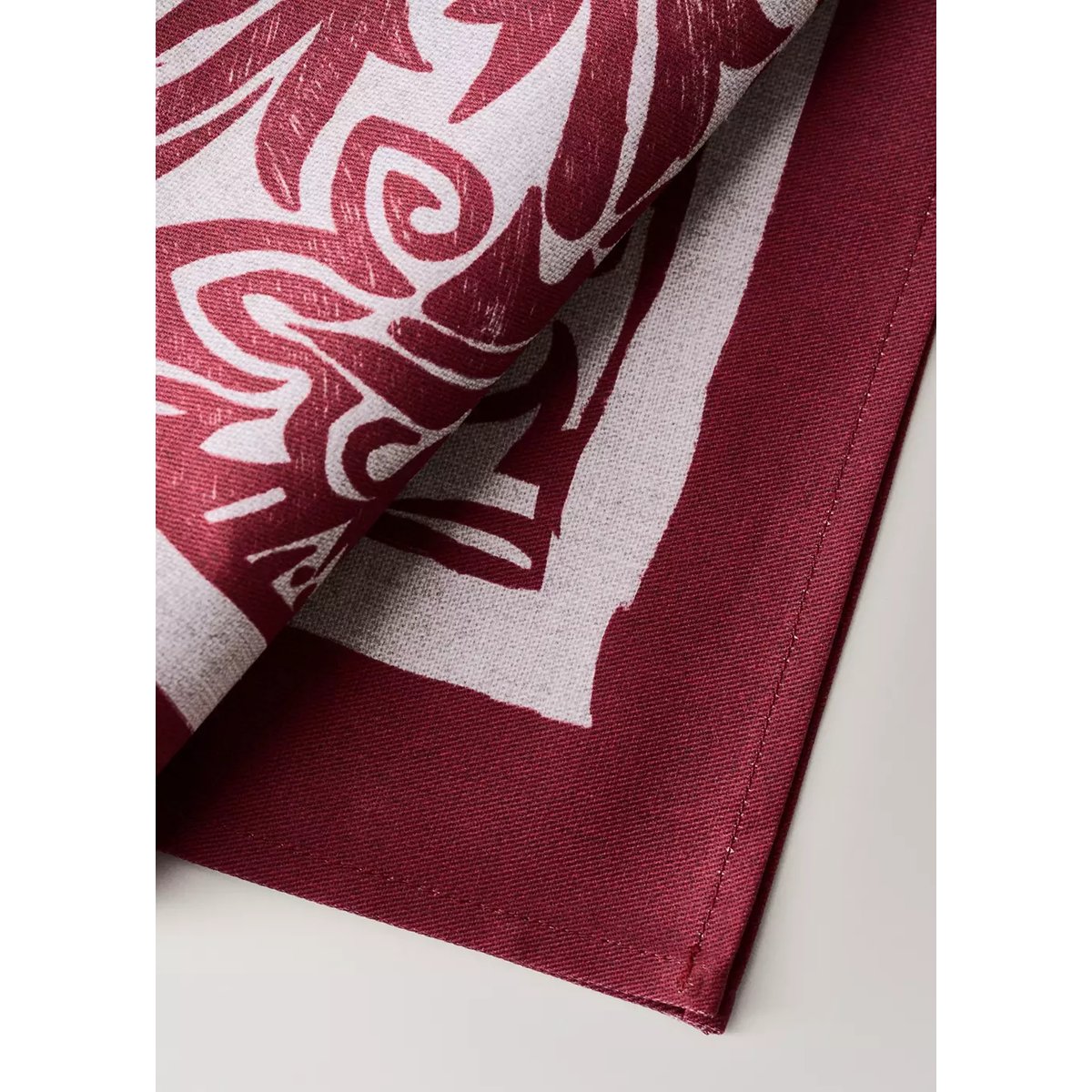Serviette de table en coton avec détail imprimé rouge, MANGO HOME