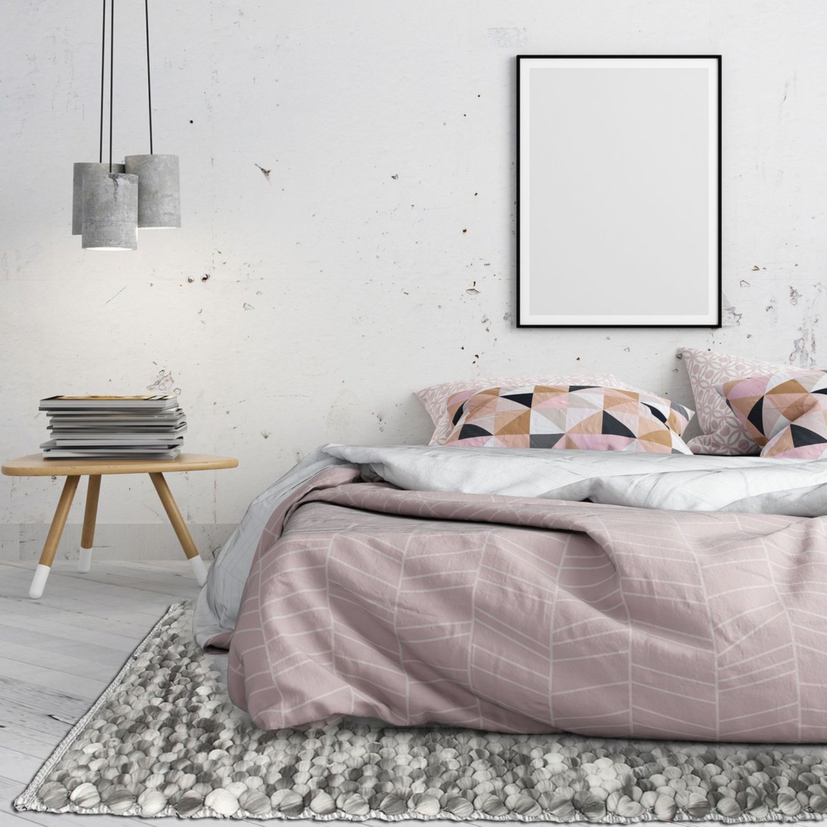 Tapis effet boules COCOONING gris, THE HOME DECO FACTORY
